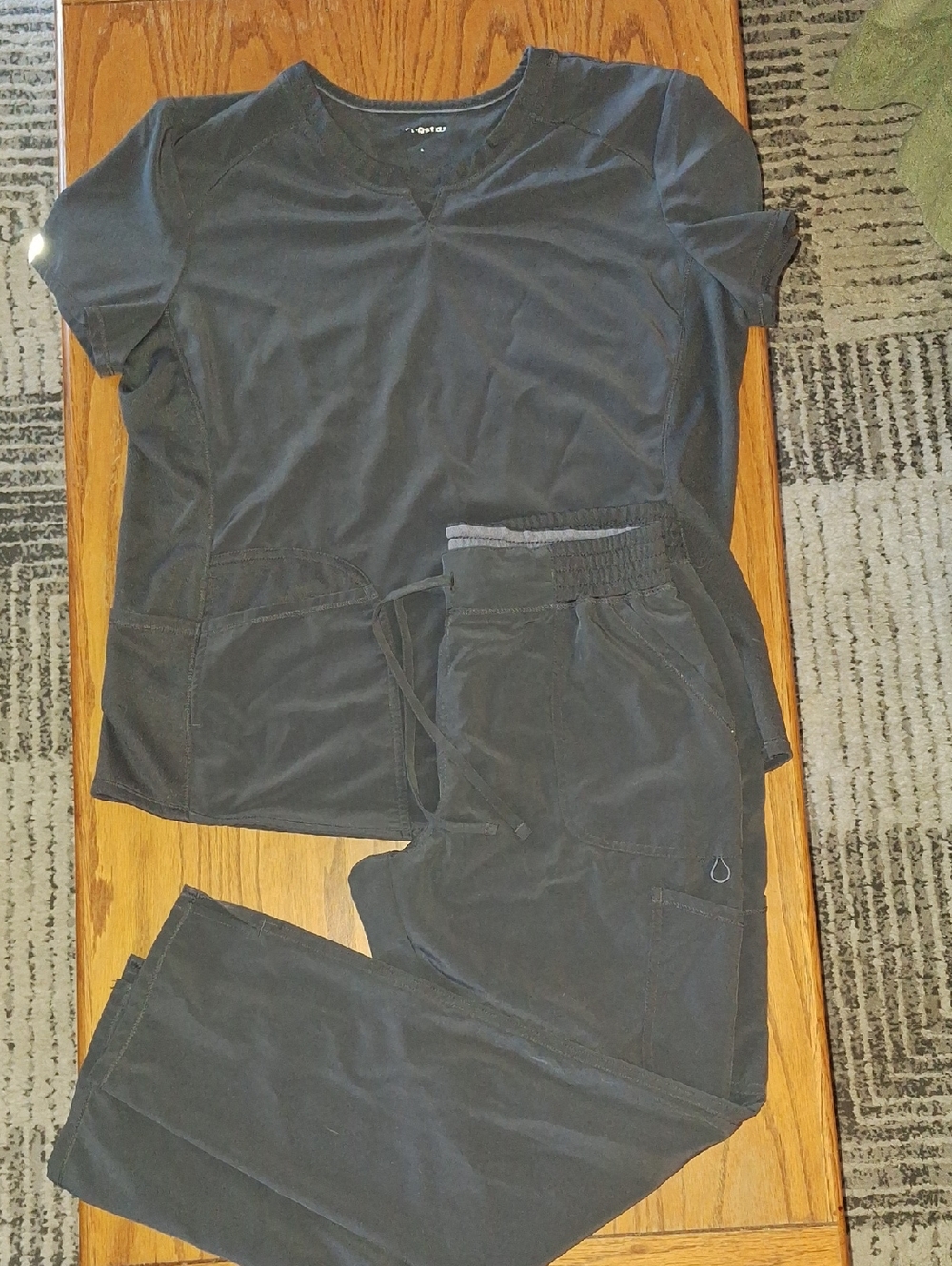 Dark Gray Scrub Top & Pants Set